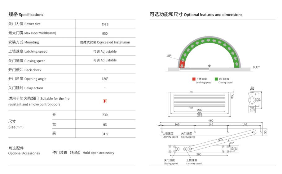 ITS400隱藏式閉門器